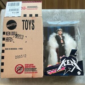 Ken Doll In Faux Fur Coat & Black Vest - BARBIE THE MOVIE - NEW w SHIPPING BOX